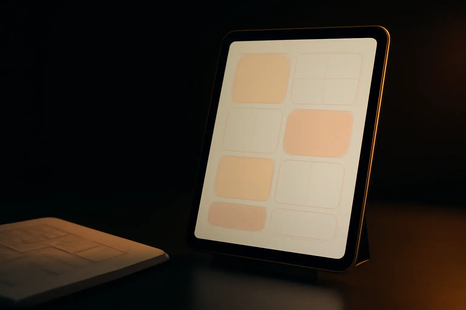 Web App / Product Design concept — a booking tool interface in a device frame